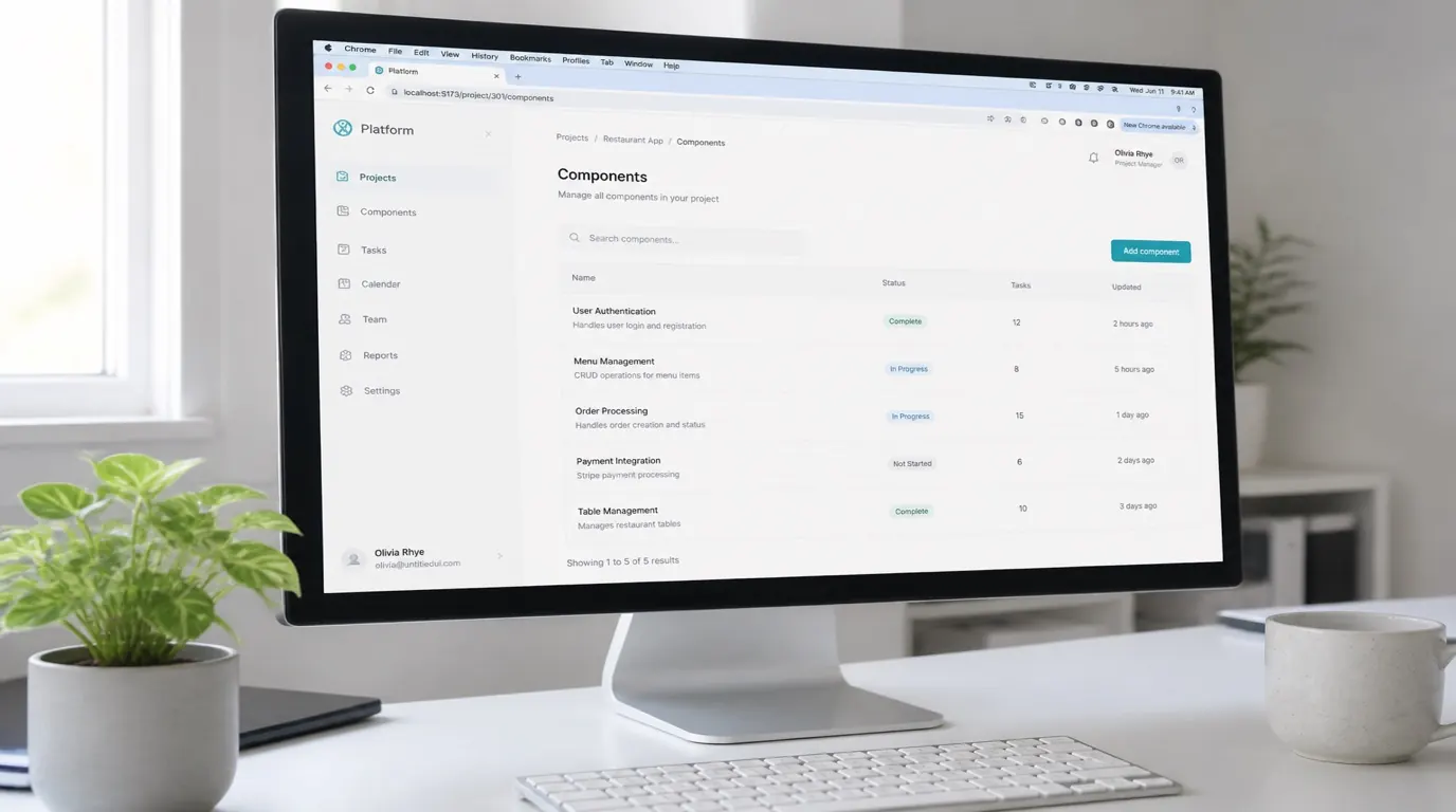 Web application interface